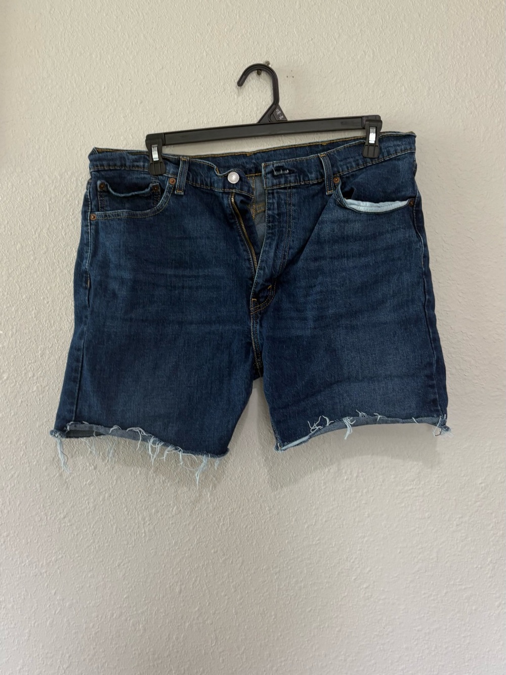 Dark Blue Denim Cutoff Shorts